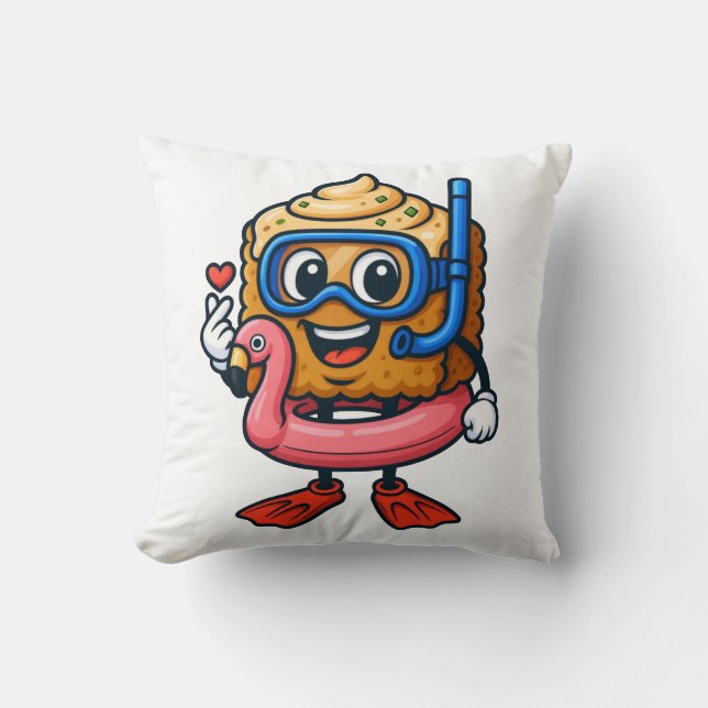 CobyBiscuit – Flamingo Snorkel Edition Cushion (Front)