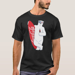 Coca-Cola American Flag Polar Bear Surfer T-Shirt