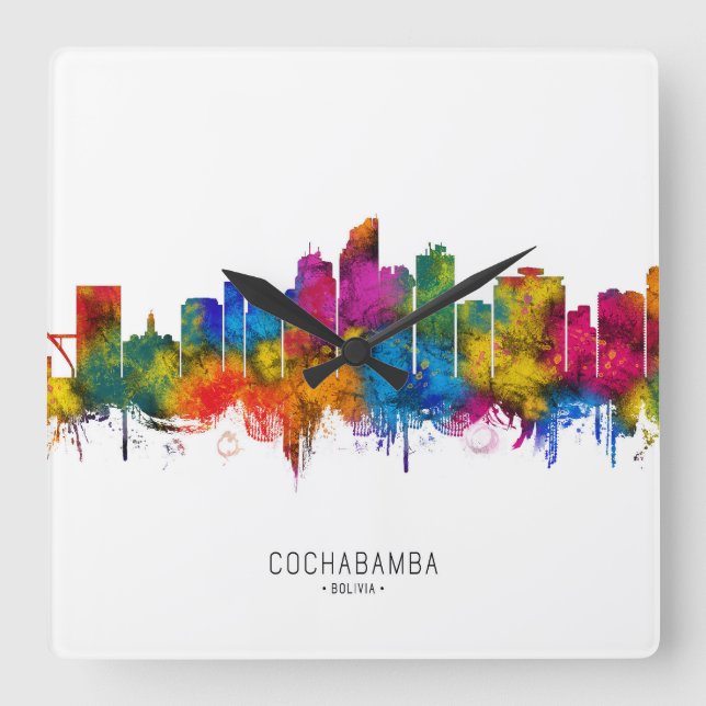 Cochabamba Bolivia Skyline Square Wall Clock (Front)