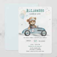Coche de Carreras Osito Bebé Primer Cumpleaños