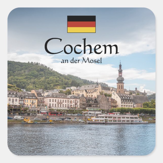 Cochem Germany Souvenir Square Sticker (Front)