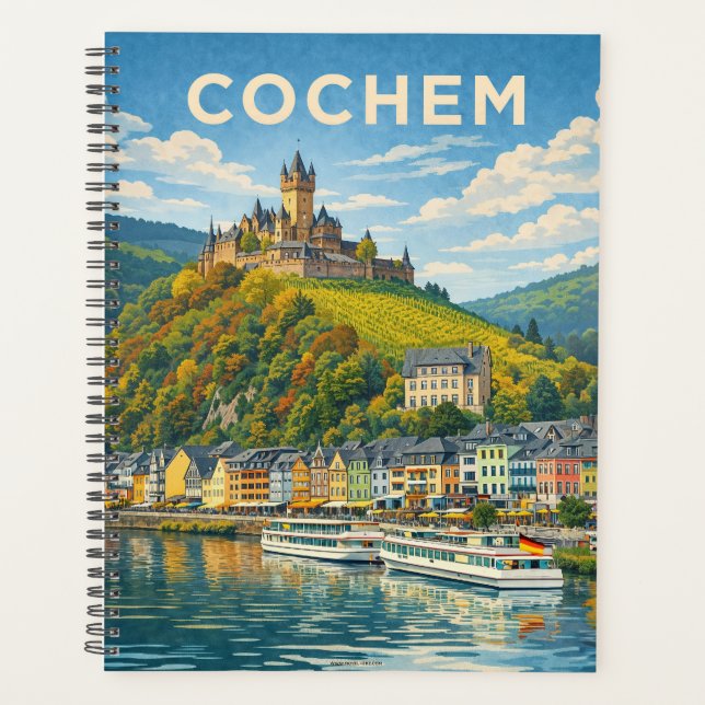 Cochem Germany Vintage Travel Art Planner (Front)