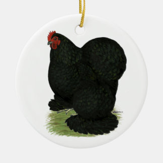 Cochin: Black Hen Ceramic Tree Decoration