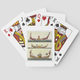 Cochin Chinese ships, illustration from 'Le Costum Playing Cards