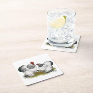 Cochin Columbian Bantams Square Paper Coaster