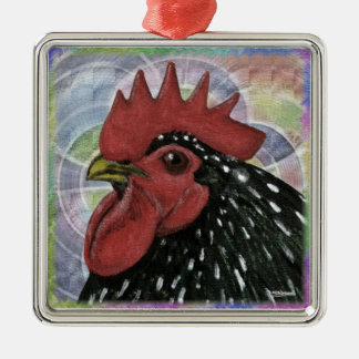 Cochin: Decorative Rooster Head Metal Tree Decoration