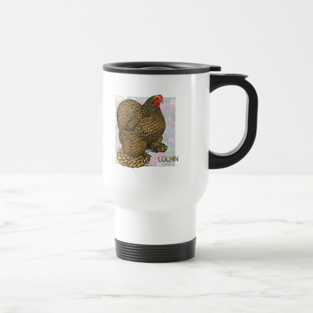 Cochin:  Gold-laced Hen Travel Mug (Right)