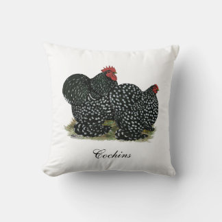 Cochin Mottled Chickens Cushion