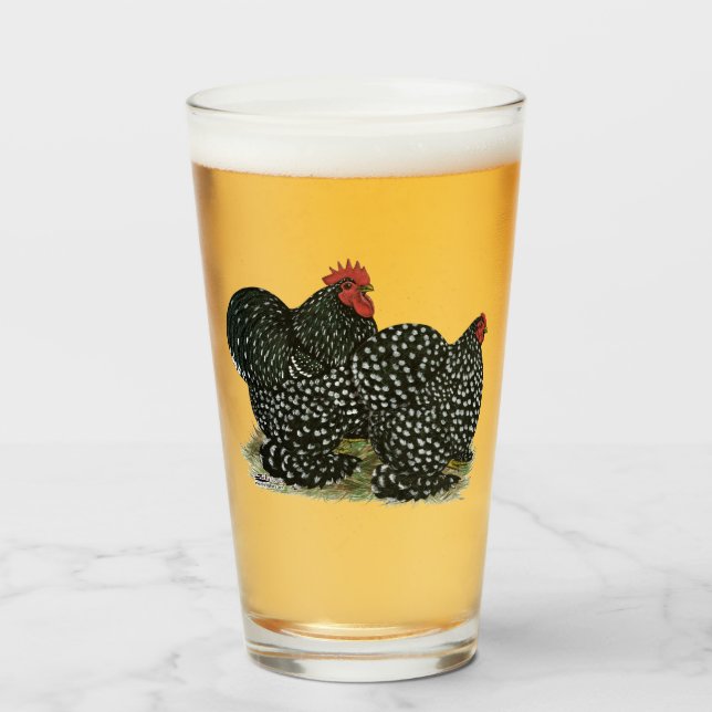 Cochin Mottled Chickens Glass (Front Filled)