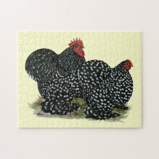 Cochin Mottled Chickens Jigsaw Puzzle