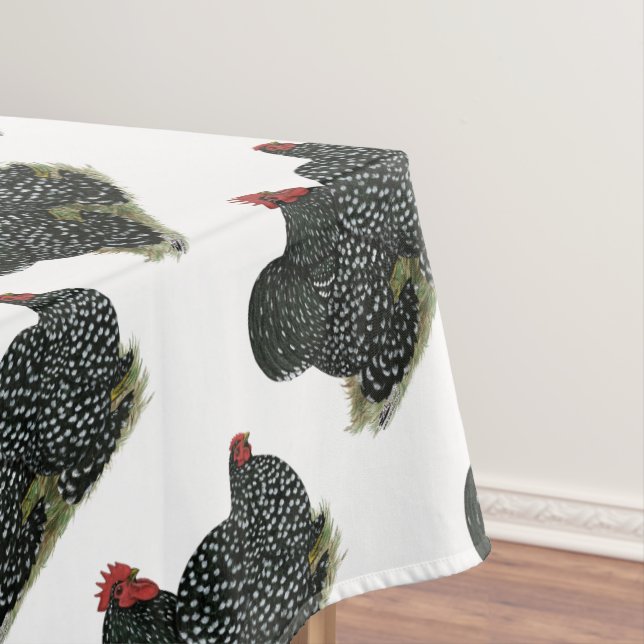 Cochin Mottled Chickens Tablecloth (In Situ)