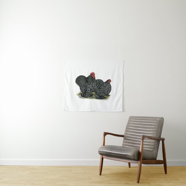 Cochin Mottled Chickens Tapestry (In Situ (Horizontal))