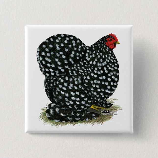 Cochin Mottled Hen 15 Cm Square Badge (Front)