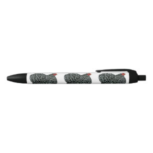 Cochin Mottled Hen Black Ink Pen