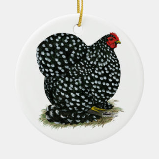 Cochin Mottled Hen Ceramic Tree Decoration