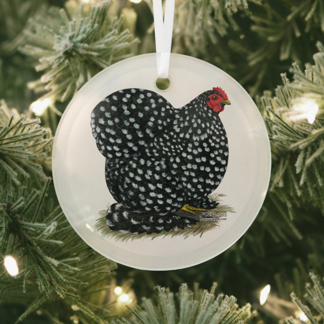 Cochin Mottled Hen Glass Tree Decoration (Insitu)