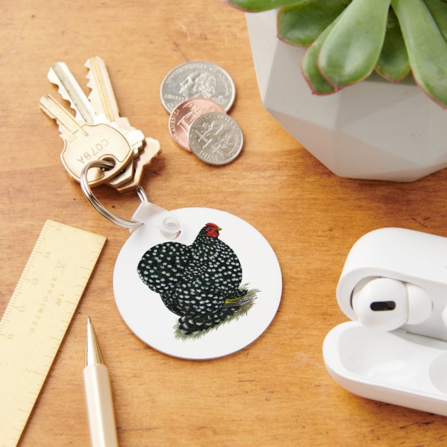 Cochin Mottled Hen Key Ring (Desk)