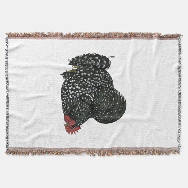 Cochin:  Mottled Rooster Throw Blanket (Front)