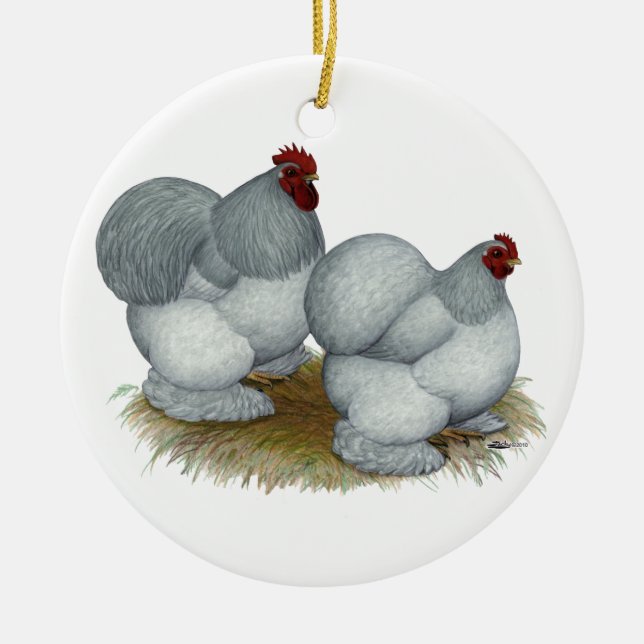 Cochin:  Self Blue Ceramic Tree Decoration (Front)