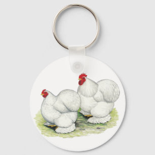 Cochin: White Bantams Key Ring