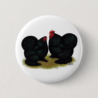 Cochins Black Bantam Pair 6 Cm Round Badge