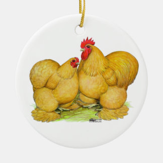 Cochins Buff Pair Ceramic Tree Decoration