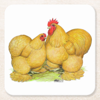 Cochins Buff Pair Square Paper Coaster