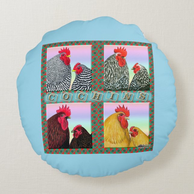 Cochins Four Colours Round Cushion (Back)