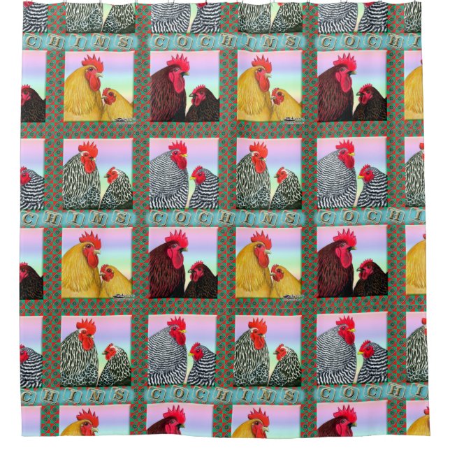 Cochins Four Colours Shower Curtain (Front)