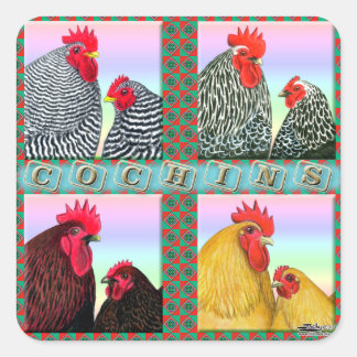 Cochins Four Colours Square Sticker
