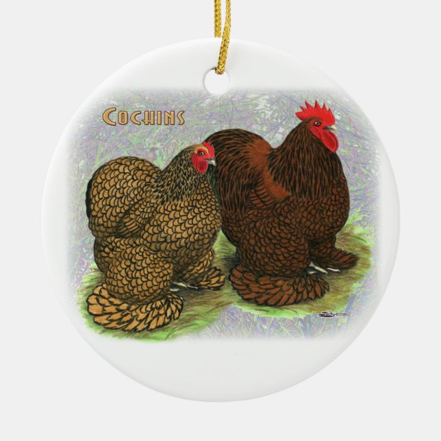 Cochins_Gold_Lace_3 Ceramic Tree Decoration (Front)