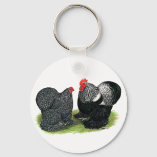Cochins:  Silver-penciled Key Ring