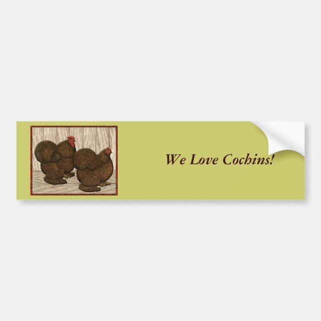 Cochins:  Textured Red Bantams Bumper Sticker (Front)
