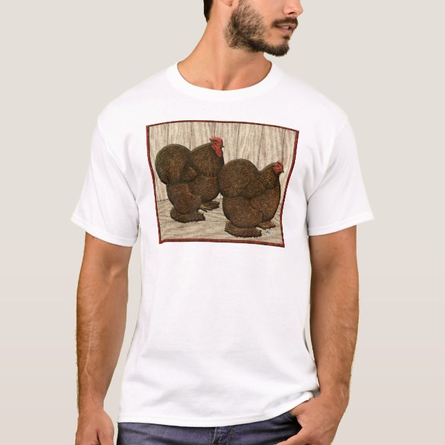 Cochins:  Textured Red Bantams T-Shirt (Front)