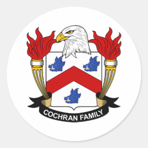 Cochran Family Crest Classic Round Sticker