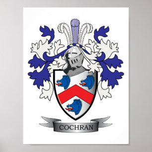 Cochran Family Crest Coat of Arms Poster