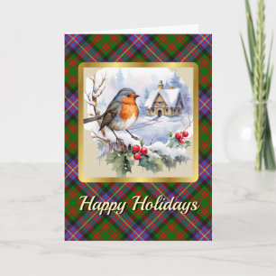 Cochrane Tartan w/Robin Personalised Xmas Card