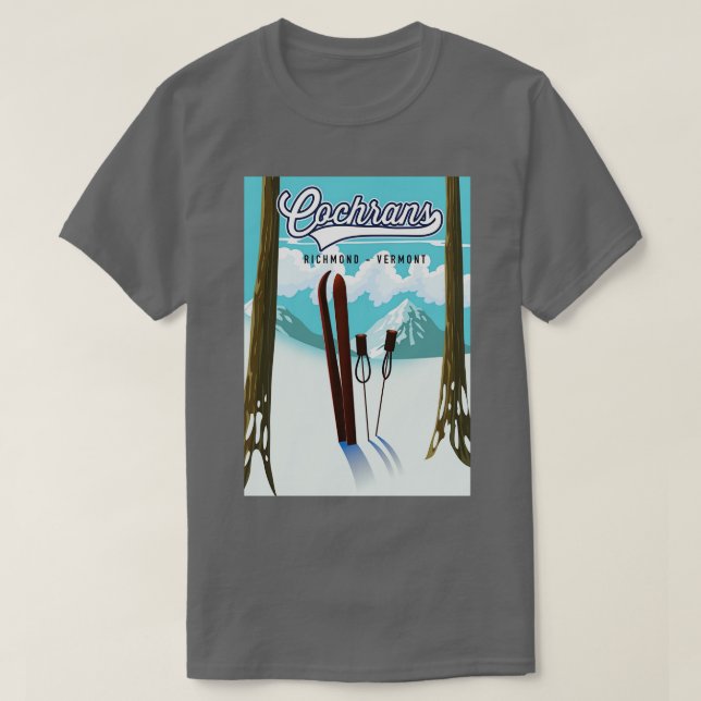 Cochrans Richmond Vermont Ski poster T-Shirt (Design Front)