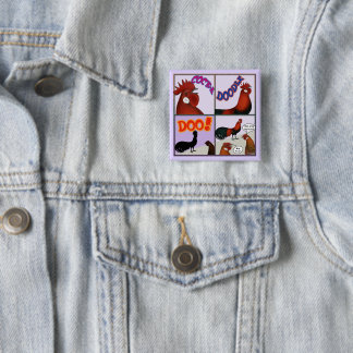 Cock-A-Doodle-Doo! 15 Cm Square Badge