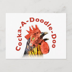 Cock-A-Doodle-Doo Rooster Postcard