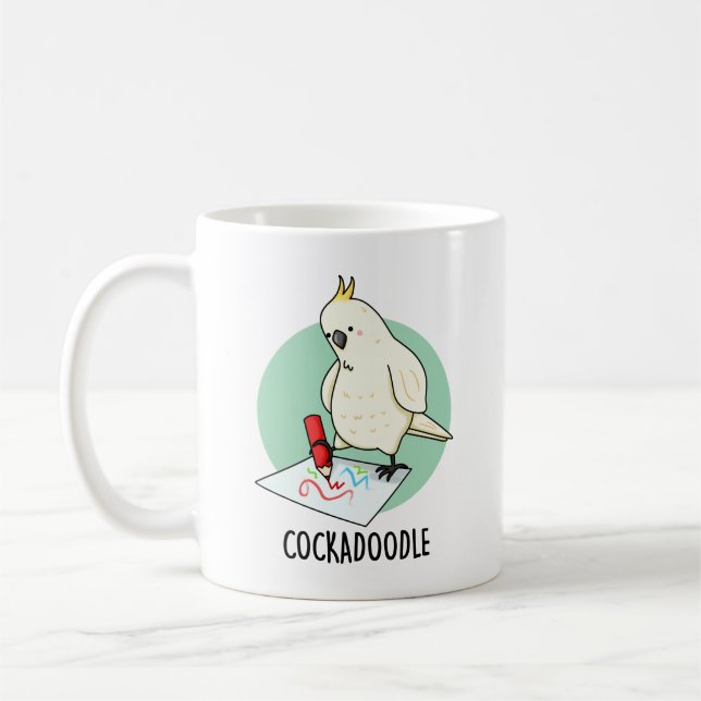 Cockadoodle Funny Cockatoo Pun  Coffee Mug (Left)