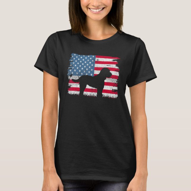 Cockapoo American Flag USA 4th of July Men Women B T-Shirt (Front)