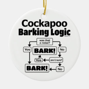 Cockapoo Barking Logic Ceramic Tree Decoration