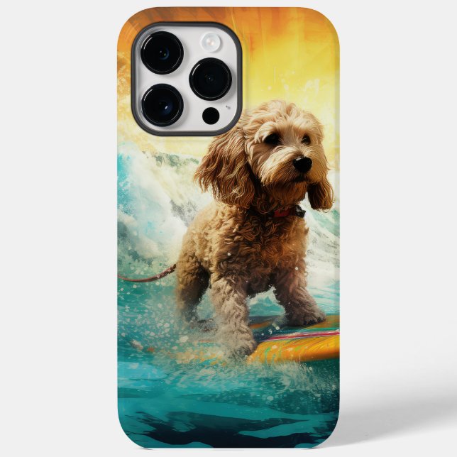Cockapoo Beach Surfing Painting  Case-Mate iPhone Case (Back)
