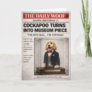 Cockapoo Birthday Card Funny Dog Vintage Joke