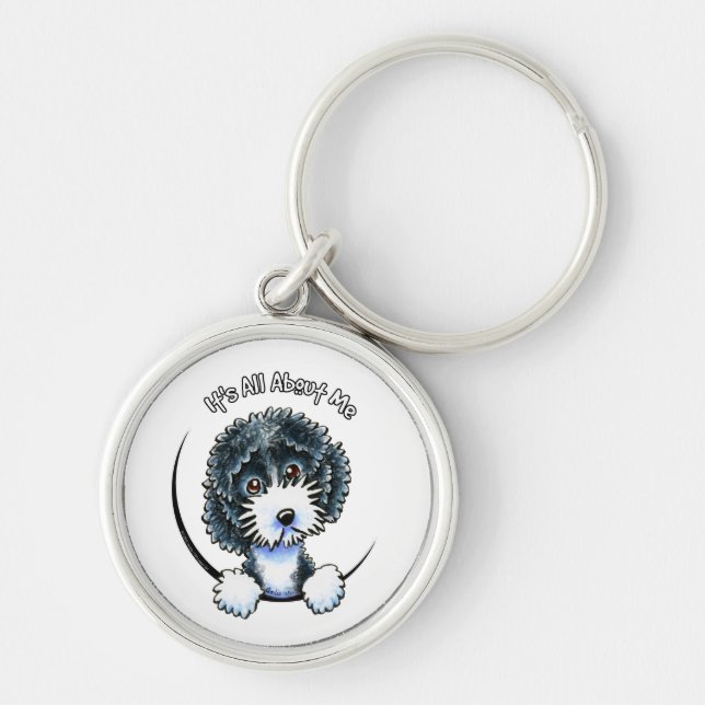 Cockapoo Black Parti IAAM Key Ring (Front)