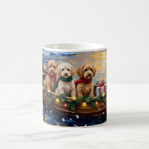 Cockapoo Christmas Boat Holiday Coffee Mug