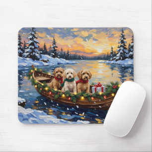 Cockapoo Christmas Boat Holiday Mouse Pad