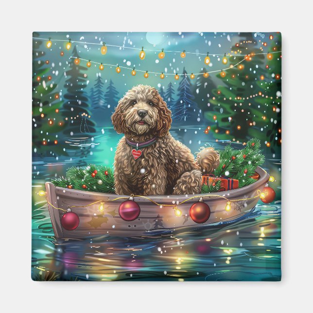 Cockapoo Christmas Festive Voyage Magnet (Front)