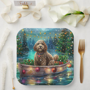 Cockapoo Christmas Festive Voyage Paper Plate